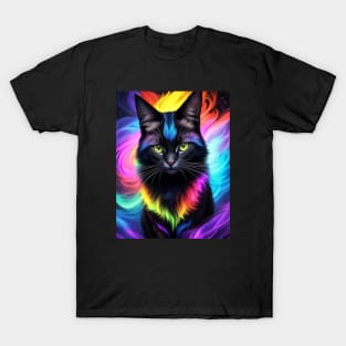 Fantasy Colorful Furry Cat T-Shirt